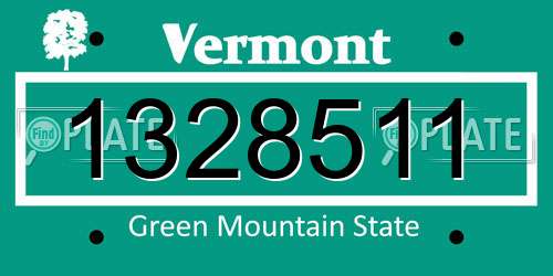 1328511 Vermont License Plate