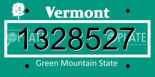 1328527 Vermont License Plate