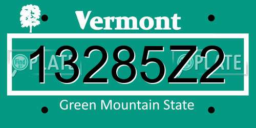 13285Z2 Vermont License Plate