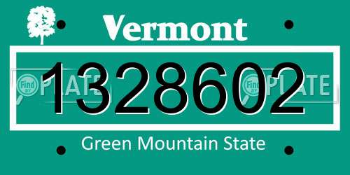 1328602 Vermont License Plate