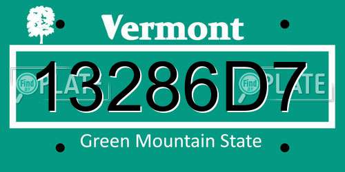 13286D7 Vermont License Plate