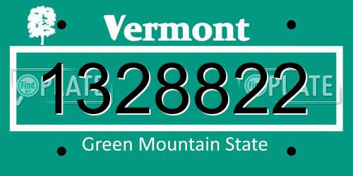 1328822 Vermont License Plate