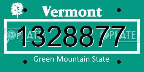 1328877 Vermont License Plate