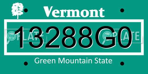 13288G0 Vermont License Plate