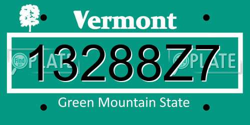 13288Z7 Vermont License Plate