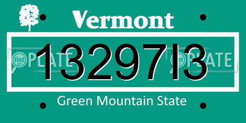 13297I3 Vermont License Plate