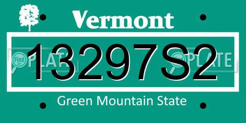 13297S2 Vermont License Plate