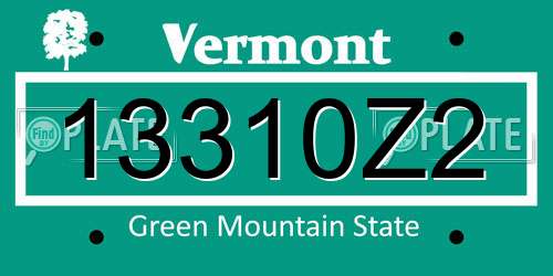 13310Z2 Vermont License Plate