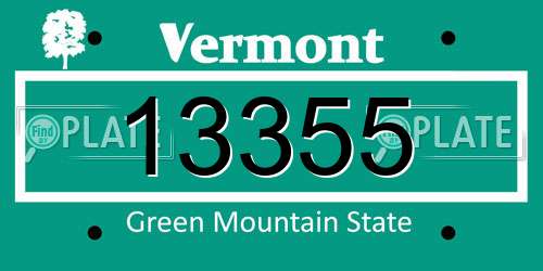 13355 Vermont License Plate