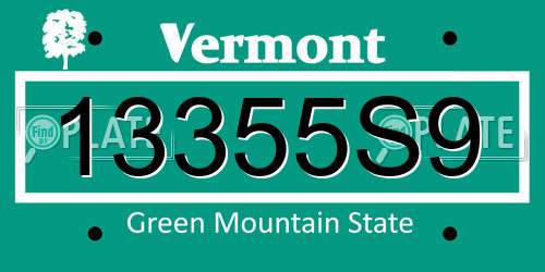 13355S9 Vermont License Plate