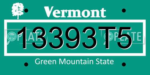 13393T5 Vermont License Plate