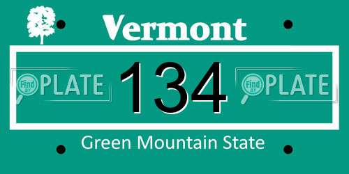134 Vermont License Plate