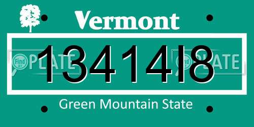 13414I8 Vermont License Plate