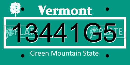 13441G5 Vermont License Plate