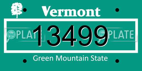 13499 Vermont License Plate