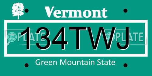134TWJ Vermont License Plate