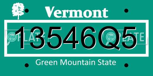 13546Q5 Vermont License Plate
