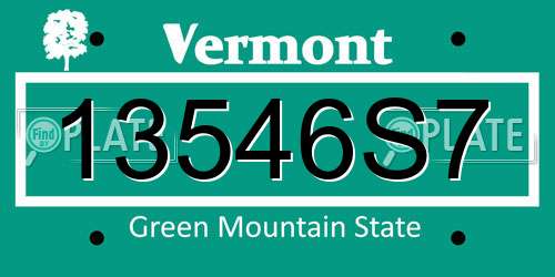 13546S7 Vermont License Plate