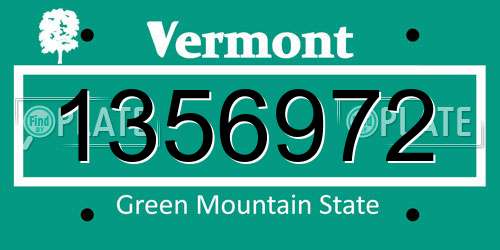 1356972 Vermont License Plate