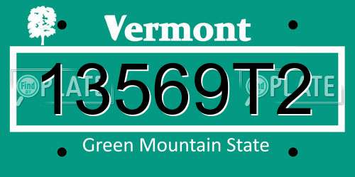13569T2 Vermont License Plate