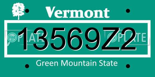 13569Z2 Vermont License Plate