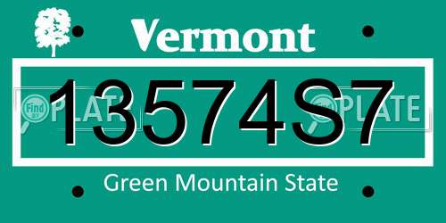 13574S7 Vermont License Plate