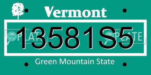 13581S5 Vermont License Plate