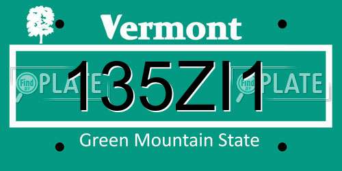 135ZI1 Vermont License Plate