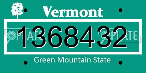 1368432 Vermont License Plate