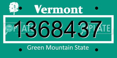 1368437 Vermont License Plate