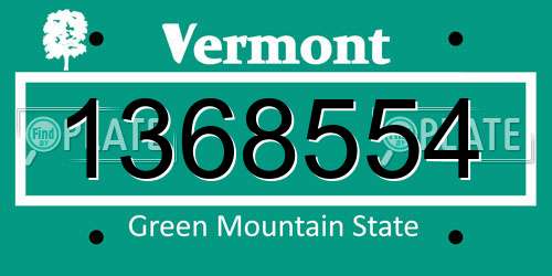 1368554 Vermont License Plate