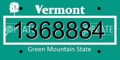 1368884 Vermont License Plate