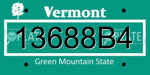 13688B4 Vermont License Plate