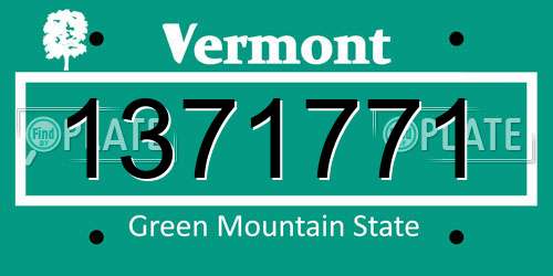 1371771 Vermont License Plate