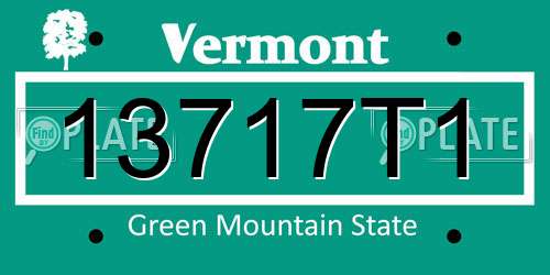 13717T1 Vermont License Plate
