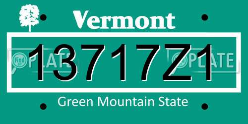 13717Z1 Vermont License Plate