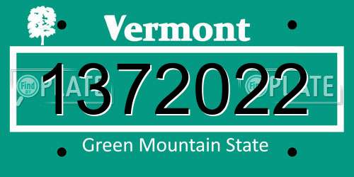 1372022 Vermont License Plate