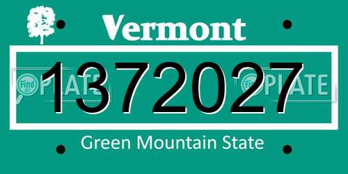 1372027 Vermont License Plate