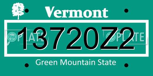 13720Z2 Vermont License Plate
