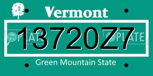 13720Z7 Vermont License Plate