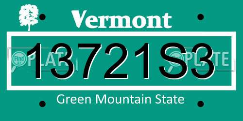 13721S3 Vermont License Plate