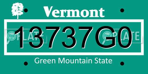 13737G0 Vermont License Plate