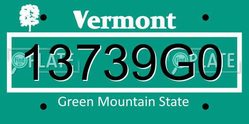 13739G0 Vermont License Plate