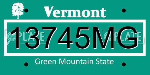 13745MG Vermont License Plate