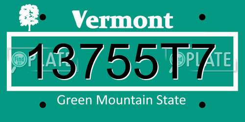 13755T7 Vermont License Plate