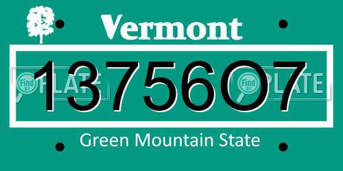 13756O7 Vermont License Plate