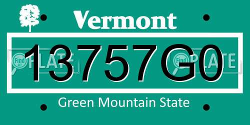13757G0 Vermont License Plate