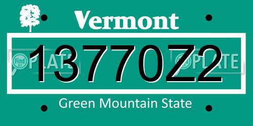 13770Z2 Vermont License Plate