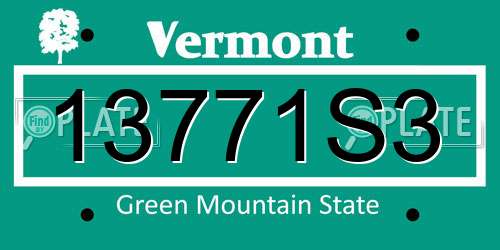 13771S3 Vermont License Plate