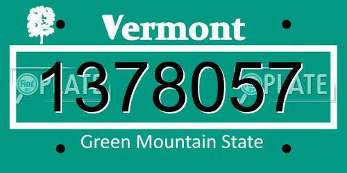 1378057 Vermont License Plate